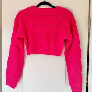 Super cropped hot pink sweater